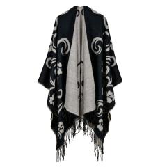 Autumn winter patterned shawl