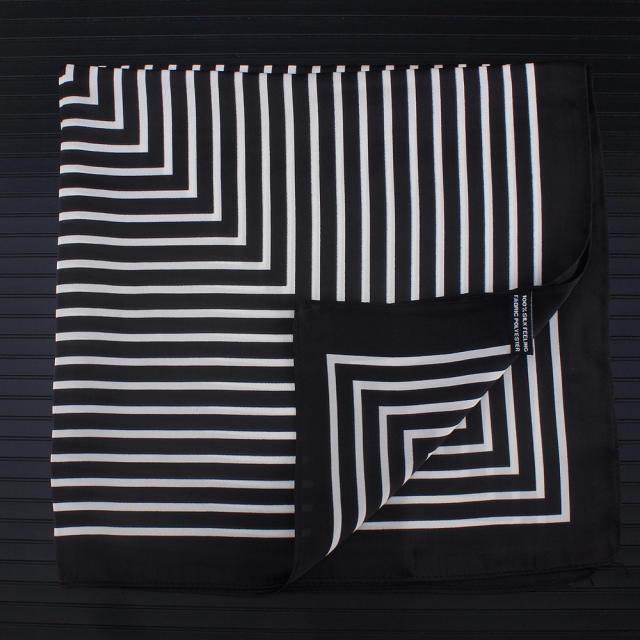 55cm satin striped square scarf
