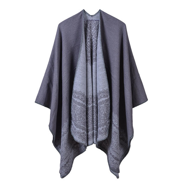 Lace pattern inside warm shawl