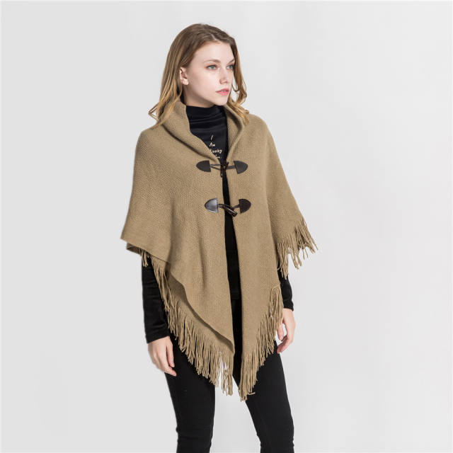 Autumn winter new design plain color tassel shawl
