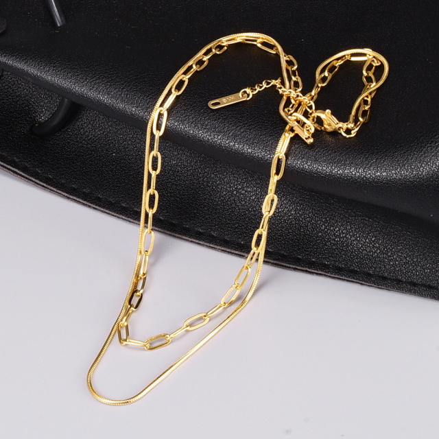 18KG stainless steel paperclip chain snake chain necklace