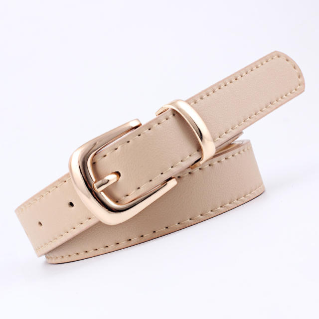 Solid color horseshoe buckle belts