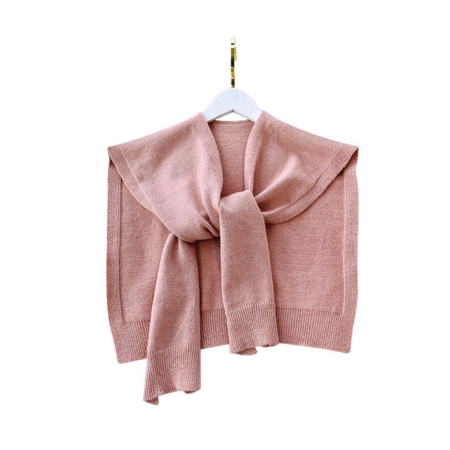 Autume design knitted plain color shawl scarf