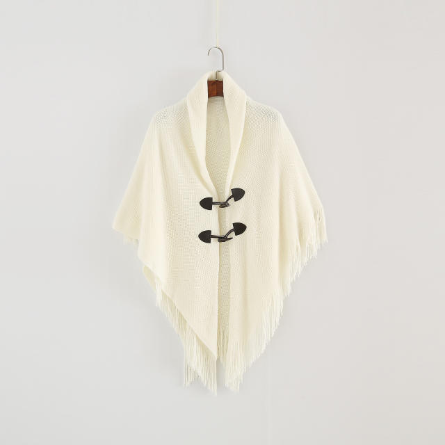 Autumn winter new design plain color tassel shawl