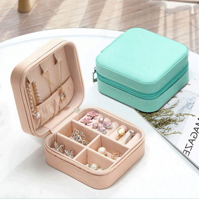 Korean fashion PU travel jewelry box