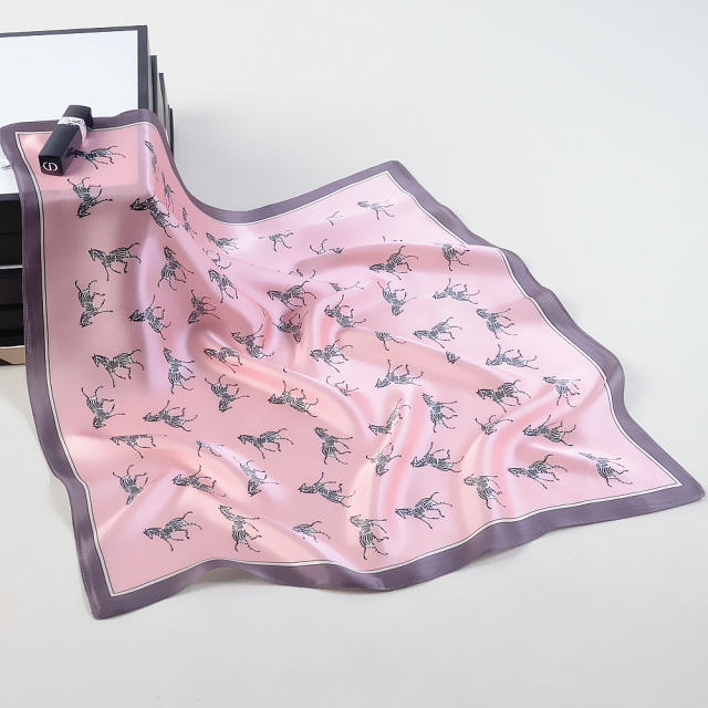 53cm silk cartoon horse pattern square scarves