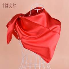 90cm plain color satin square scarf