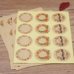 DIY handmade thank you stickers 12pcs/1paper 3cm