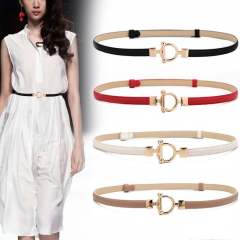 Adjustable thin cinch belt for women