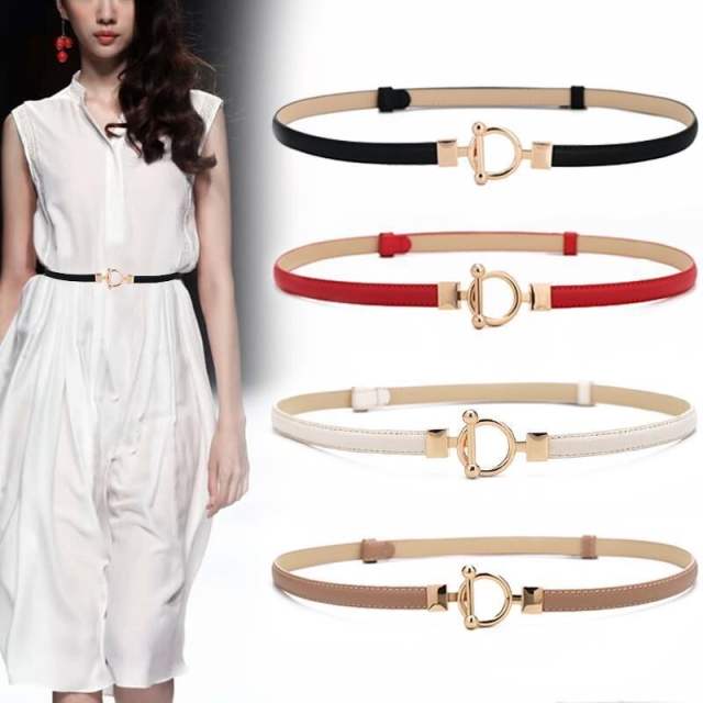 Adjustable thin cinch belt for women