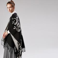 Autumn winter patterned shawl