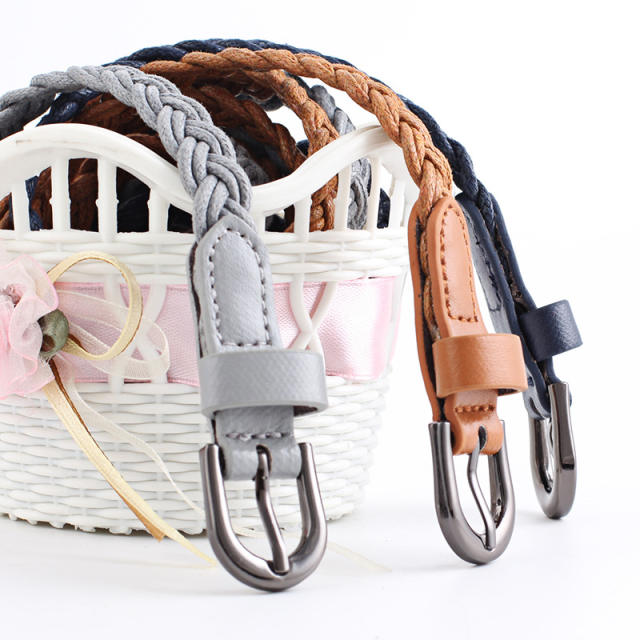 Vintage wax rope braided belt