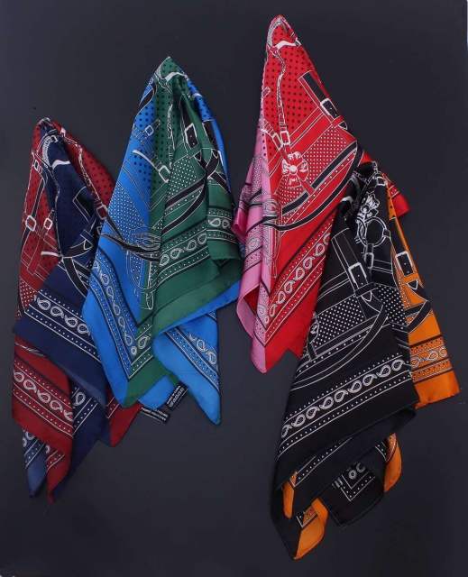 55cm patchwork satin square scarves