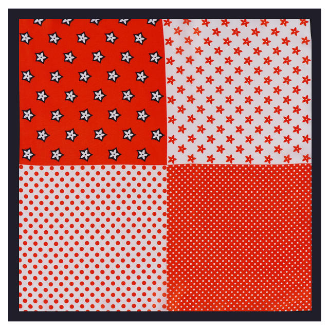 INS patchwork satin square scarves 53cm