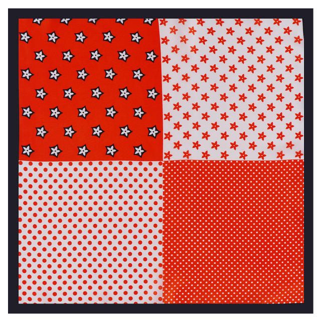 INS patchwork satin square scarves 53cm