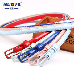 Candy color thin buckle belts
