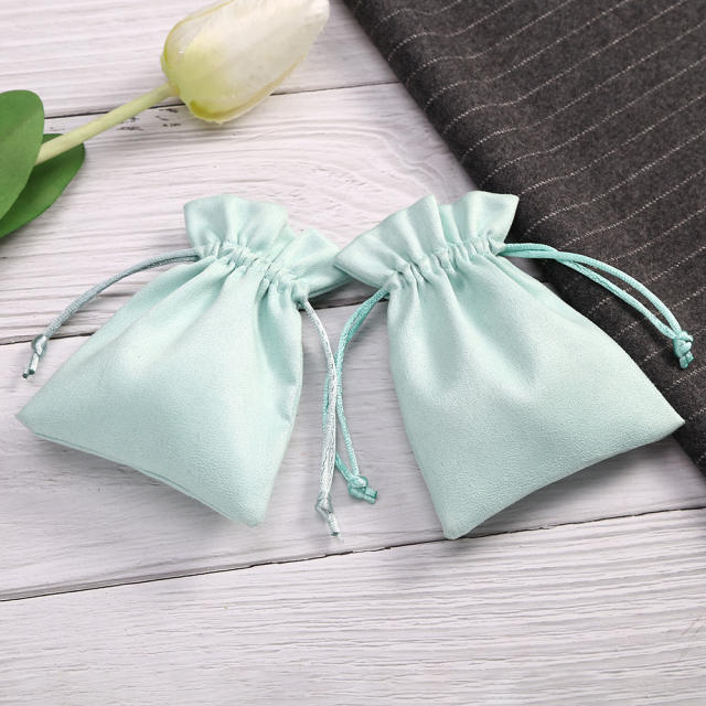 Green color flannel pouch pocket gift bag