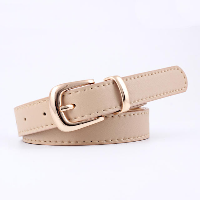 Solid color horseshoe buckle belts