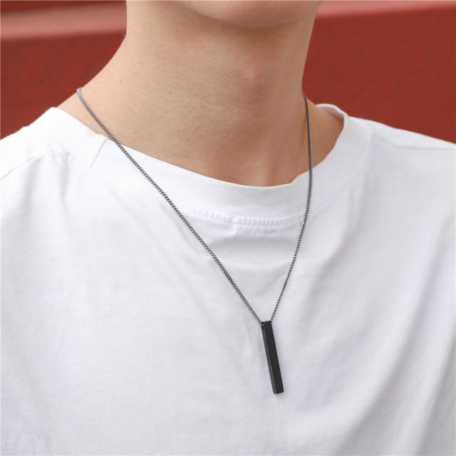 Hiphop stainless steel bar necklace for men(only pendant stainless steel)
