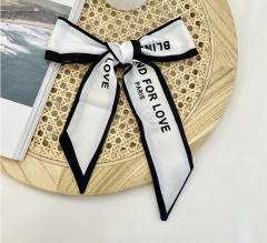 French style letter print skinny neckerchief