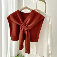 Korean fashion plain color kniited shawl scarf