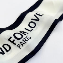 French style letter print skinny neckerchief