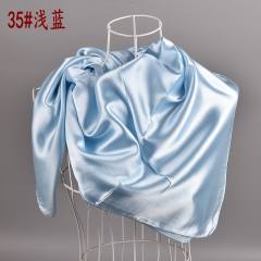 90cm plain color satin square scarf