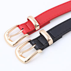 Solid color horseshoe buckle belts