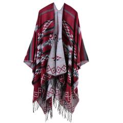 Geometric pattern warm shawl