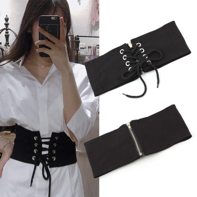 Black color corset style belt