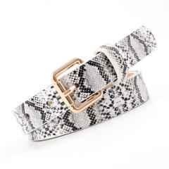 Snake pattern vintage thin buckle belts