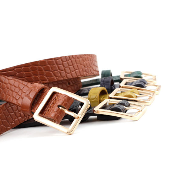 New crocodile pattern buckle belt