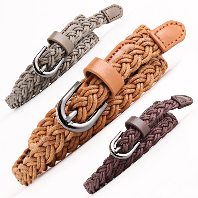 Vintage wax rope braided belt