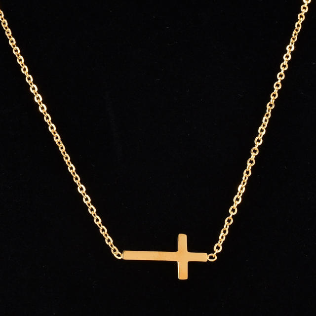 18KG stainless steel cross necklace