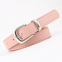 Solid color horseshoe buckle belts