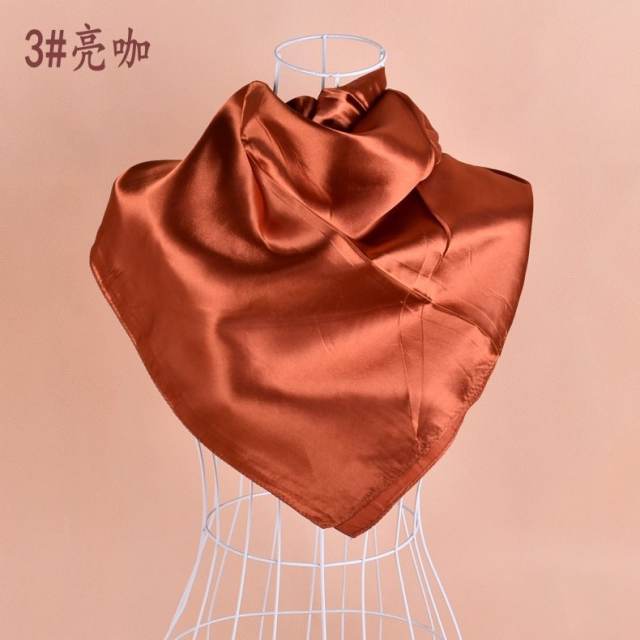 90cm plain color satin square scarf