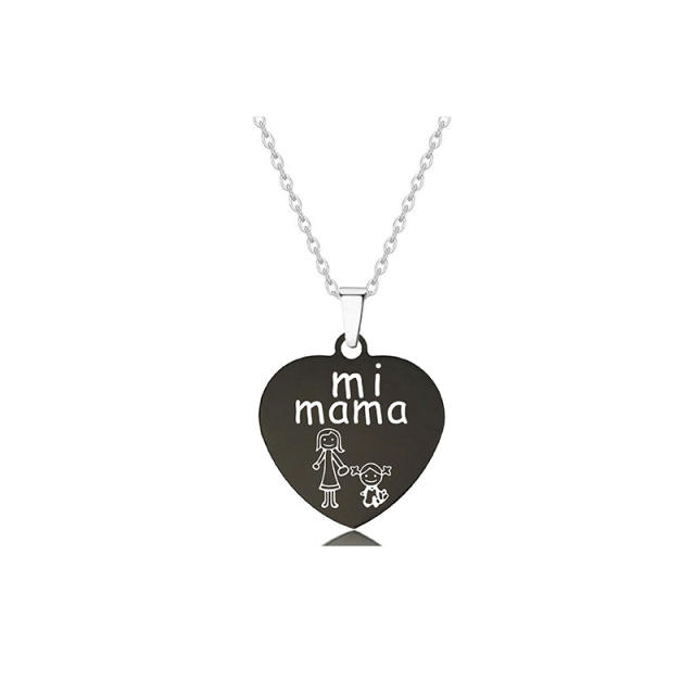 Mi mama Stainless steel heart pendant necklace