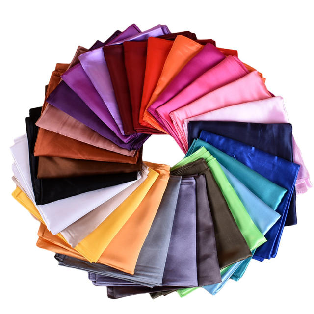 90cm plain color satin square scarf