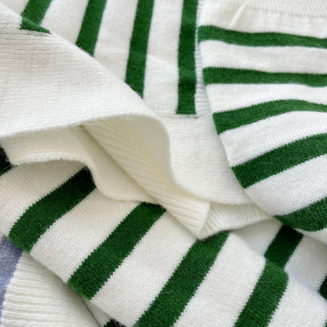 Korean fashion striped knitted shawl scarf false collar