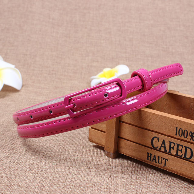 Candy color thin buckle belts