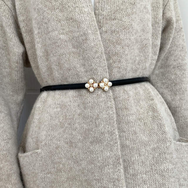 Pearl clover dress cinch belt