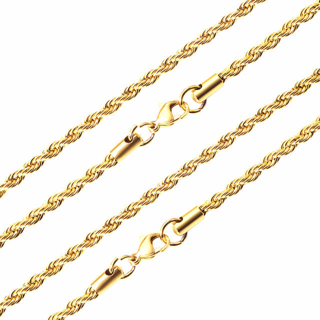 3mm/4mm/5mm stainless steel hiphop rope chain