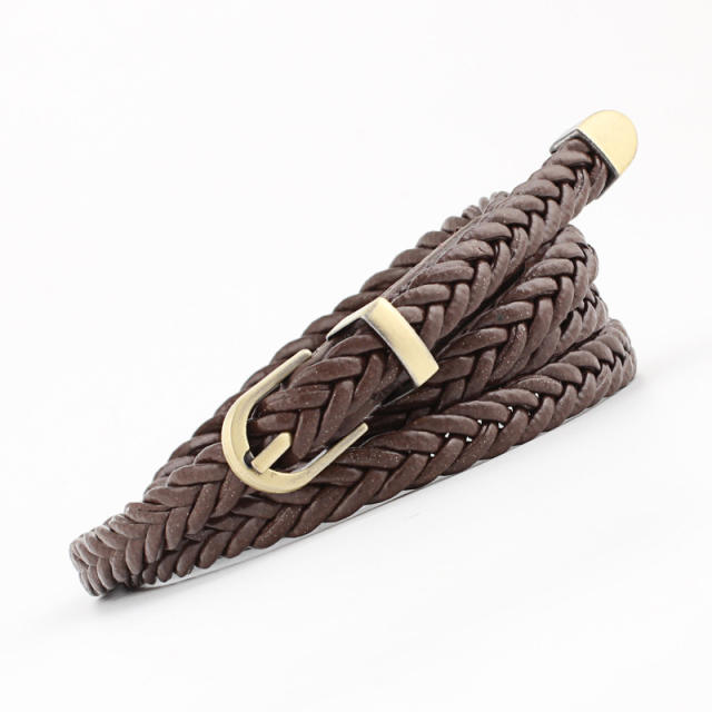 Boho braided skinny knot belt