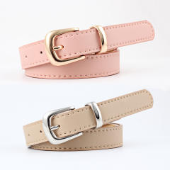 Solid color horseshoe buckle belts