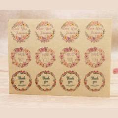 DIY handmade thank you stickers 12pcs/1paper 3cm