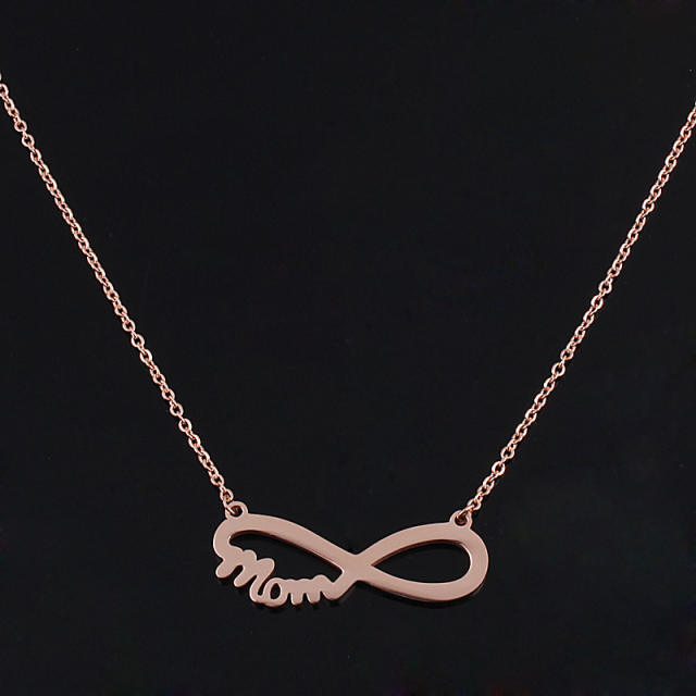 Infinity mom letter stainless steel necklace
