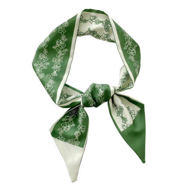 Green color series skinny neckerchief