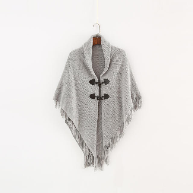 Autumn winter new design plain color tassel shawl