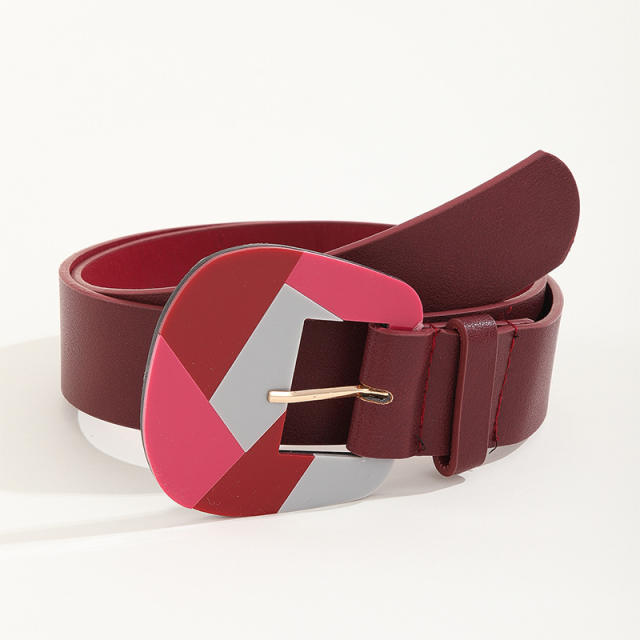 INS korean fashion PU leather buckle belt
