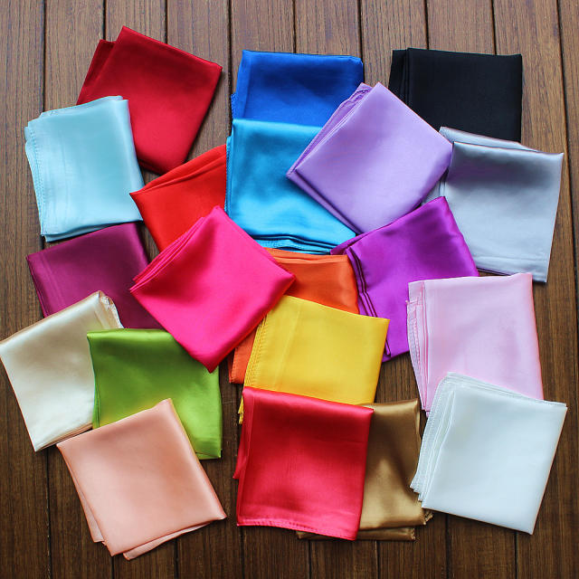 60cm plain color satin square scarves